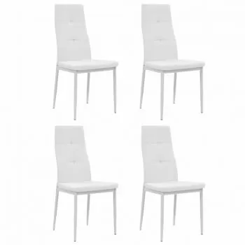 Set 4 bucati scaune de bucatarie, alb
