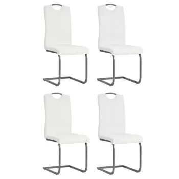 Set 4 bucati scaune de bucatarie consola, alb, 43 x 55 x 100 cm