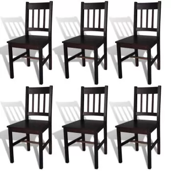 Set 6 bucati scaune de bucatarie, maro închis, 41.5 x 45.5 x 86 cm