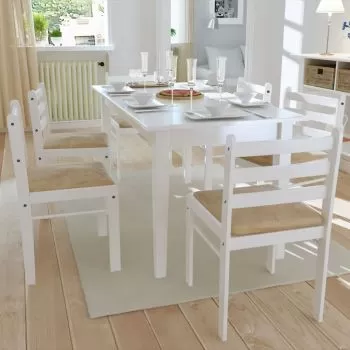 Set 6 bucati scaune de bucatarie, alb, 44 x 45 x 81 cm