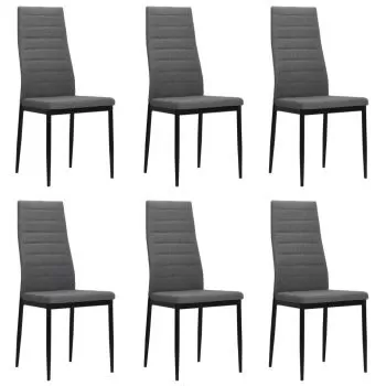 Set 6 bucati scaune de bucatarie, gri deschis, 43 x 44 x 96 cm