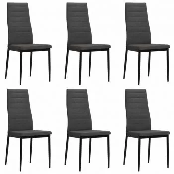 Set 6 bucati scaune de bucatarie, gri închis, 43 x 44 x 96 cm