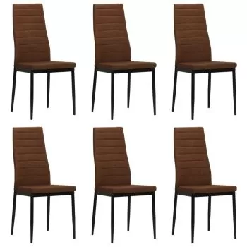 Set 6 bucati scaune de bucatarie, maro, 43 x 44 x 96 cm