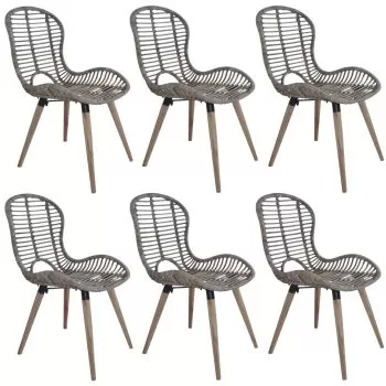 Set 6 bucati scaune de bucatarie, maro, 48 x 64 x 85 cm