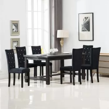 Set 6 bucati scaune de bucatarie, negru, 43 x 51 x 98 cm