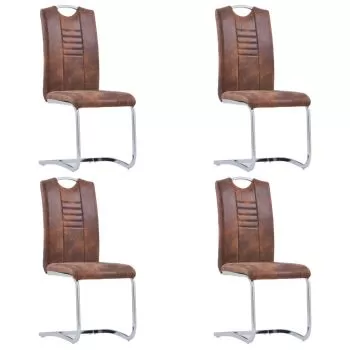 Set 4 bucati scaune de bucatarie consola, maro, 42 x 52 x 100 cm