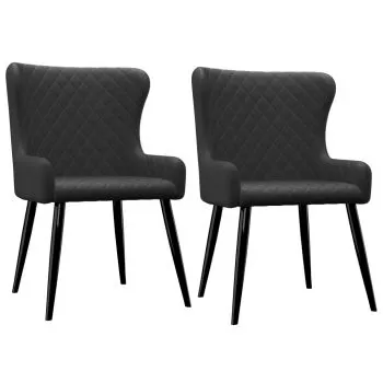 Set 2 bucati scaune de bucatarie, negru, 60 x 55 x 84 cm
