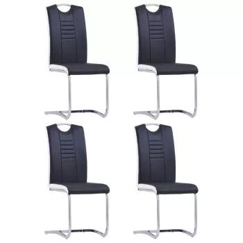 Set 4 bucati scaune de bucatarie consola, negru, 42 x 52 x 100 cm