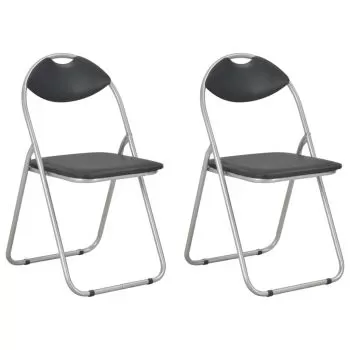 Set 2 bucati scaune de bucatarie pliabile, negru