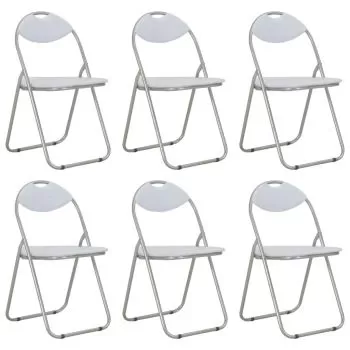 Set 6 bucati scaune de bucatarie pliabile, alb