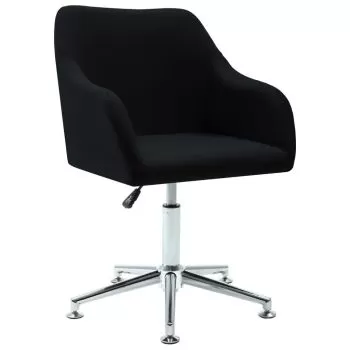  Scaun de sufragerie pivotant, negru, material textil