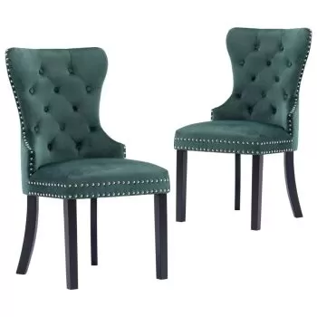 Set 2 bucati scaune de bucatarie, verde inchis