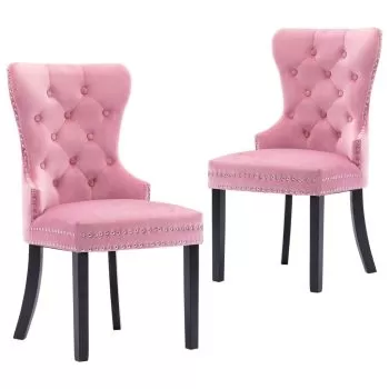 Set 2 bucati scaune de bucatarie, roz