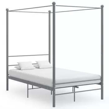Cadru de pat cu baldachin, gri, 120 x 200 cm