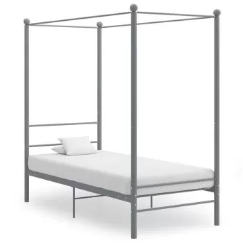 Cadru de pat cu baldachin, gri, 100 x 200 cm