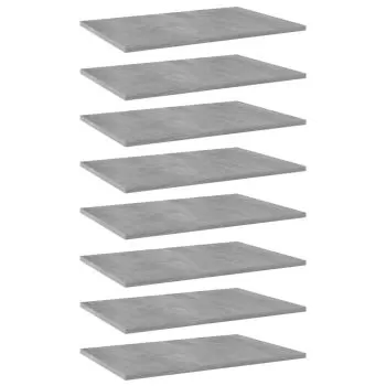  Plăci bibliotecă, 8 buc., gri beton, 60 x 40 x 1,5 cm, PAL