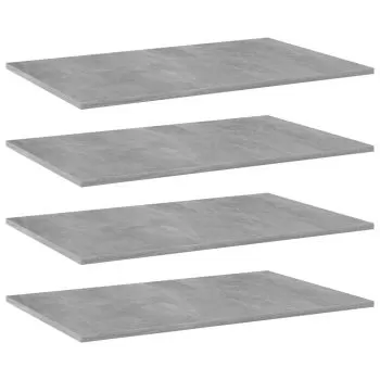  Plăci bibliotecă, gri beton, 4 buc, 80 x 50 x 1,5 cm, PAL