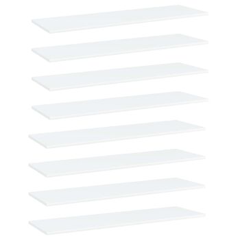  Plăci bibliotecă, 8 buc., alb, 100 x 30 x 1,5 cm, PAL