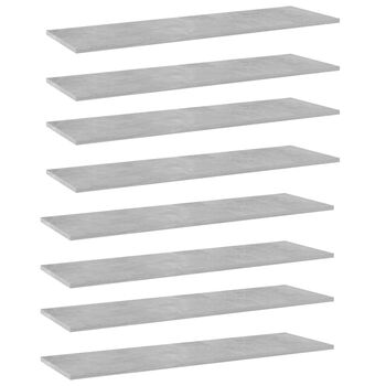  Plăci bibliotecă, 8 buc., gri beton, 100 x 30 x 1,5 cm, PAL