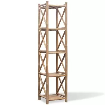 Raft din bambus cu 5 nivele, maro, 35 x 35 x 152 cm