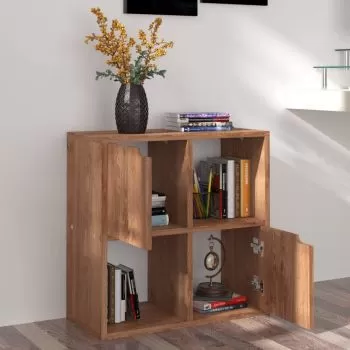 Bibliotecă, stejar maro, 60x27,5x59,5 cm, lemn prelucrat