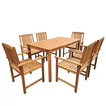  Set mobilier de exterior, 7 piese, lemn masiv de acacia