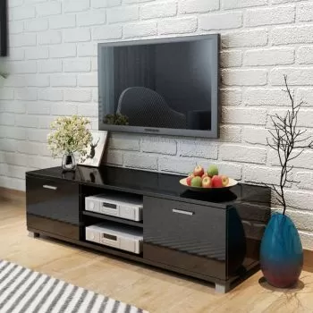 Comoda TV, negru, 140 x 40 x 35 cm