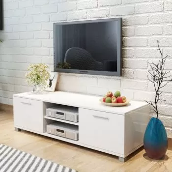 Comoda TV, alb, 120 x 40 x 35 cm
