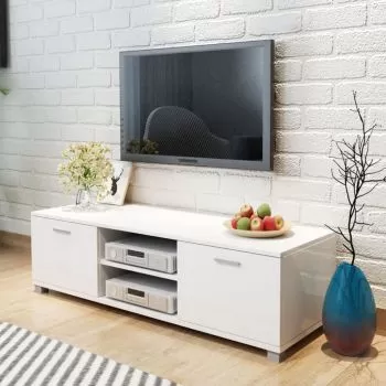 Comoda TV, alb, 140 x 40 x 35 cm