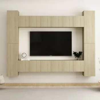  Set de dulapuri TV, 10 piese, stejar sonoma, lemn prelucrat