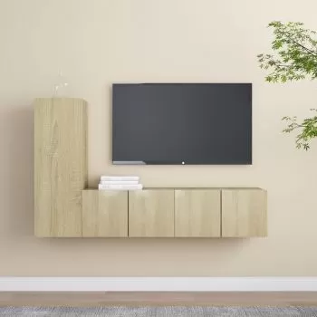  Set de dulapuri TV, 3 piese, stejar sonoma, lemn prelucrat