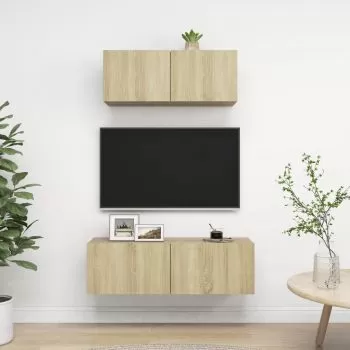  Set dulapuri TV, 2 piese, stejar sonoma, lemn prelucrat