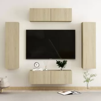 Set de dulapuri TV, 4 piese, stejar sonoma, 100 x 30 x 30 cm