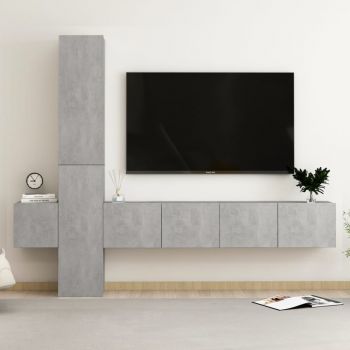 Set 5 bucati set comode tv, gri beton, 80 x 30 x 30 cm (2 pcs)