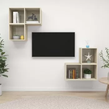  Set de dulapuri TV, 4 piese, stejar sonoma, lemn prelucrat