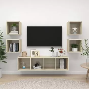  Set de dulapuri TV, 5 piese, stejar sonoma, lemn prelucrat