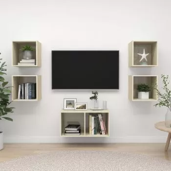 Set de dulapuri TV, 5 piese, stejar sonoma, 37 x 37 x 72 cm