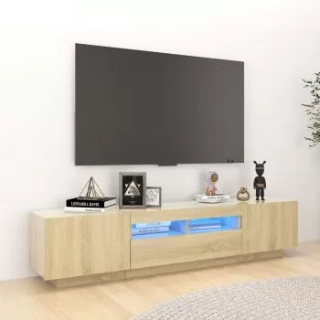Comoda TV cu lumini LED, stejar sonoma, 180 x 35 x 40 cm