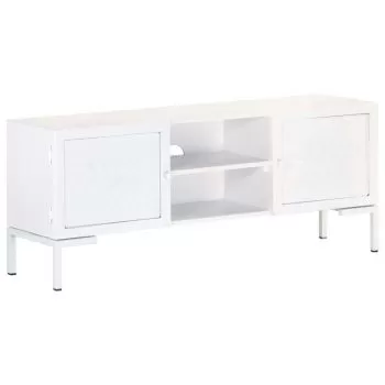  Comodă TV, alb, 115x30x46 cm, lemn masiv de mango