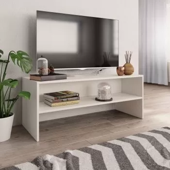  Dulap TV, alb, 100x40x40 cm, lemn prelucrat