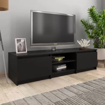 Comoda TV, negru, 140 x 40 x 35.5 cm