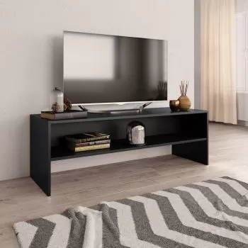  Dulap TV, negru, 120x40x40 cm, lemn prelucrat