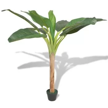 Bananier artificial cu ghiveci, verde, 150 cm