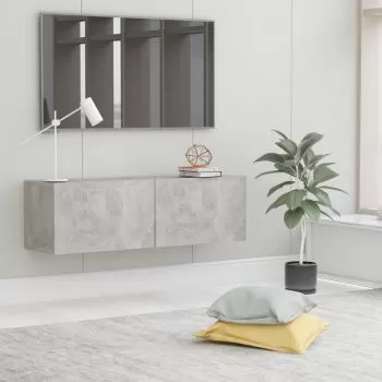  Comodă TV, gri beton, 100 x 30 x 30 cm, lemn prelucrat