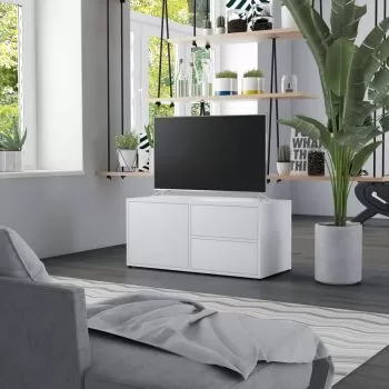  Dulap TV, alb, 80 x 34 x 36 cm, lemn prelucrat