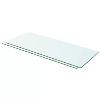  Rafturi, 2 buc., 60 x 20 cm, panouri sticlă transparentă