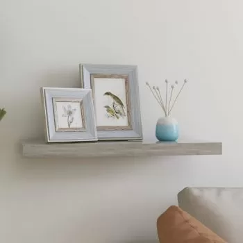  Raft de perete suspendat, gri beton, 60x23,5x3,8 cm, MDF
