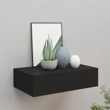 Dulap de perete cu sertare, negru, 40 x 23.5 x 10 cm