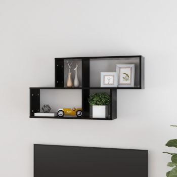 Raft de perete, negru, 100 x 18 x 53 cm