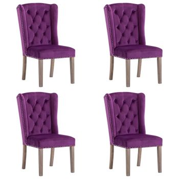 Set 4 bucati scaune de bucatarie, violet